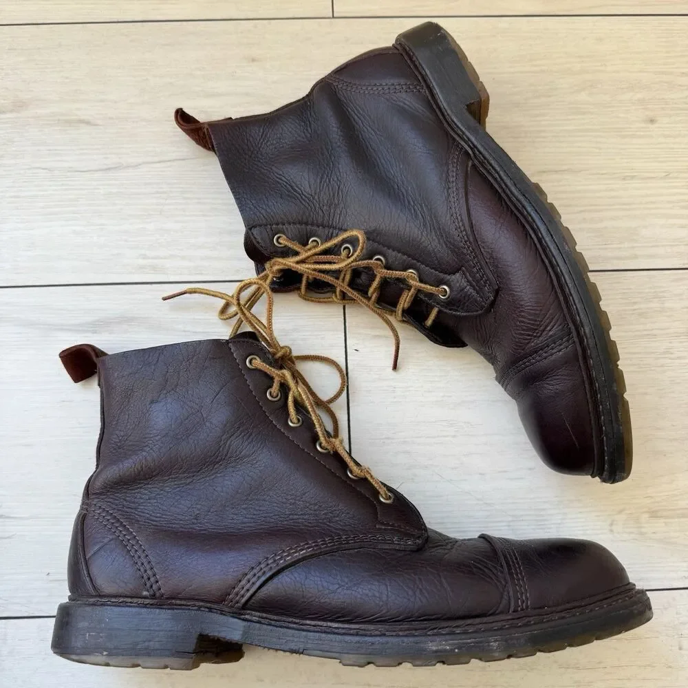 Men’s Allen Edmonds Normandy Cap Toe 10 D Boots Brown Leather Steampunk Handmade